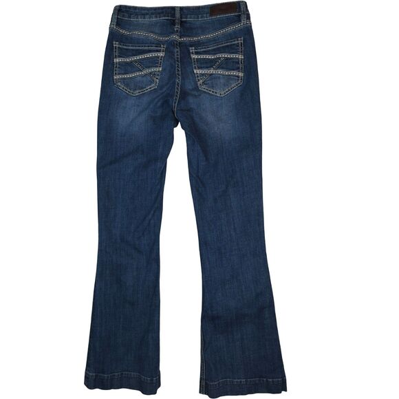 ROCK & ROLL Cowgirl Womens 30x38 (30x36) Mid Rise Embellished Boot Cut Jeans - Picture 2 of 11